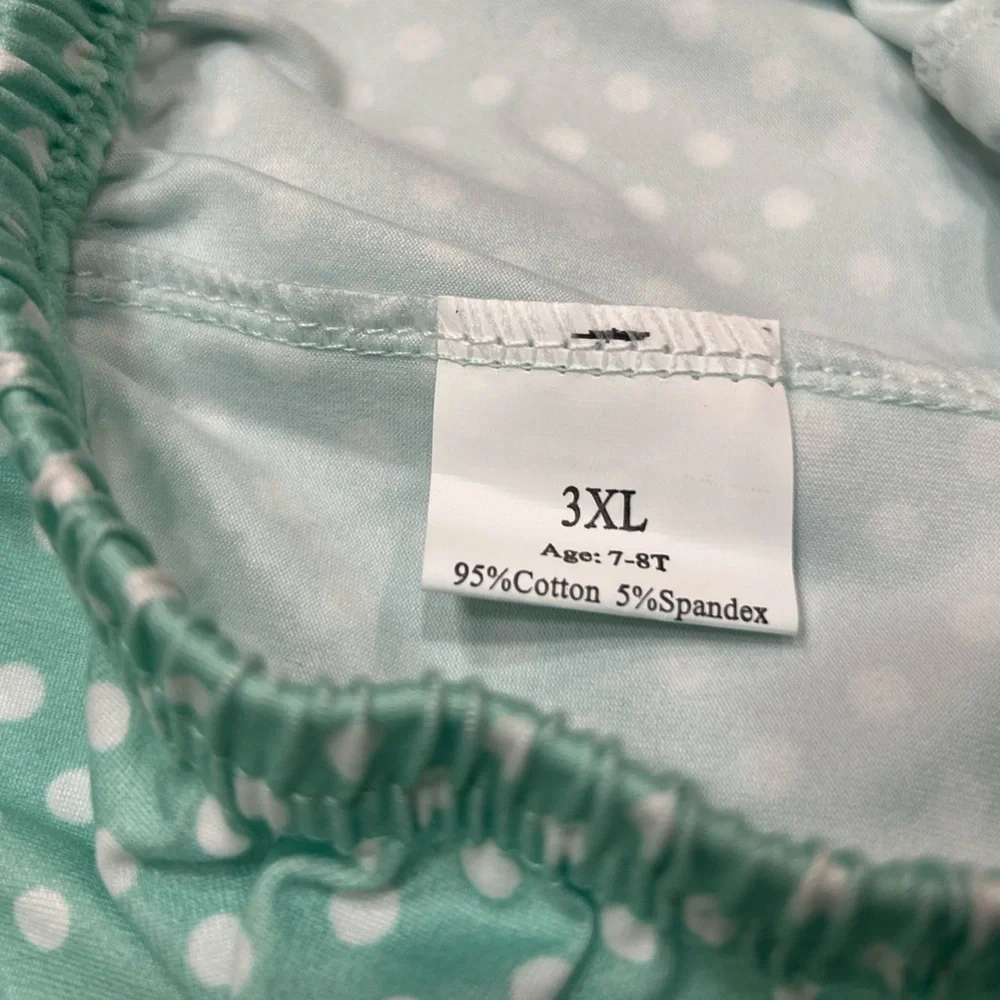 3XL(7-8 girls) Boutique Ruffle Pants Peach Print Dress & Polka Dot shorts